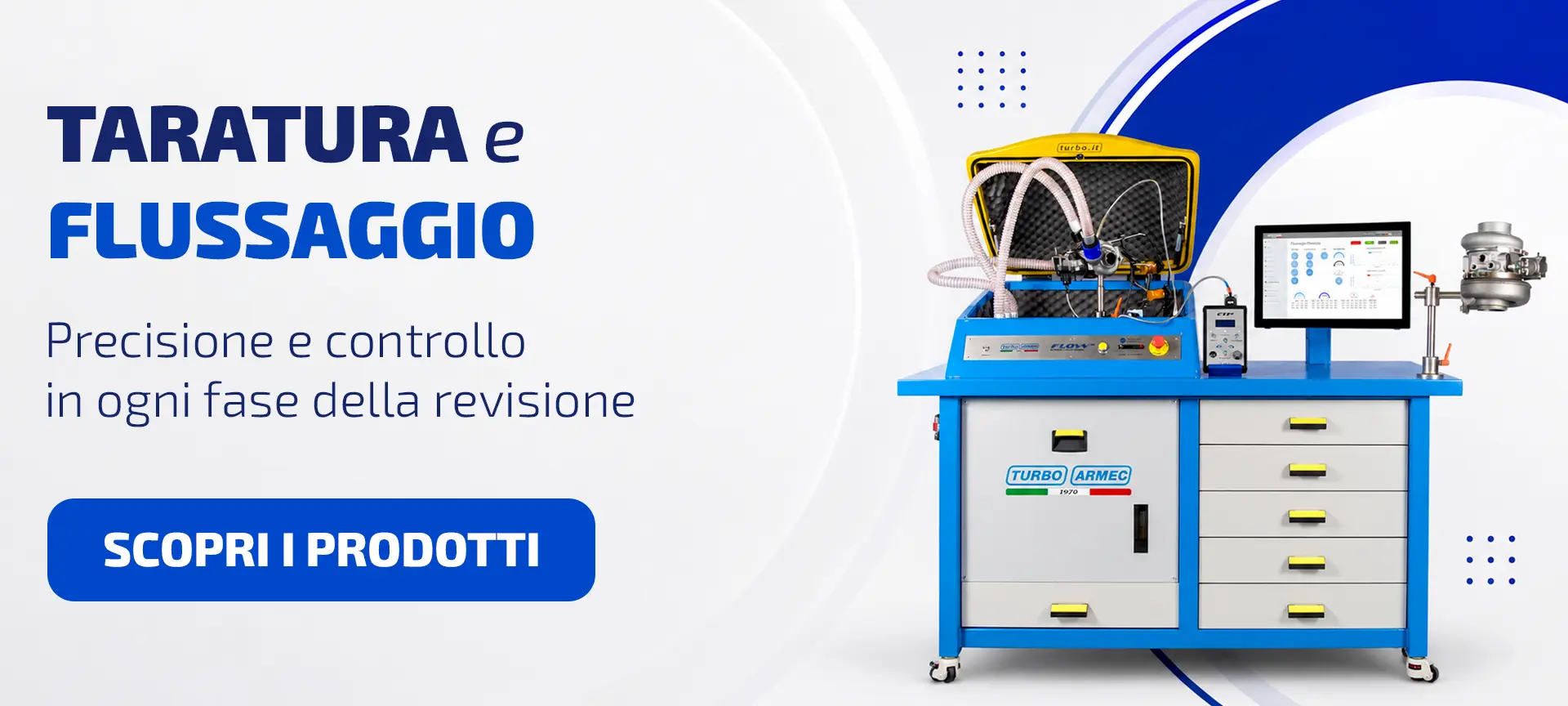 Taratura e flussaggio con precisione e controllo in ogni fase della revisione.